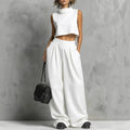 Silvana mock-neck crop top and trouser set, view 1