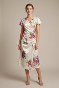 Solange wrap floral striped midi dress, view 1