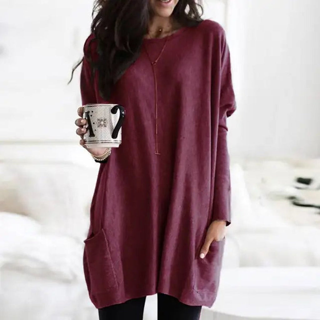 Solene Oversized Tunic With Pockets, detail view