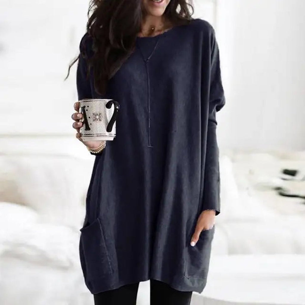 Solene Oversized Tunic With Pockets, lifestyle view