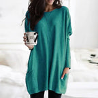 Solene Oversized Tunic With Pockets, pocket view