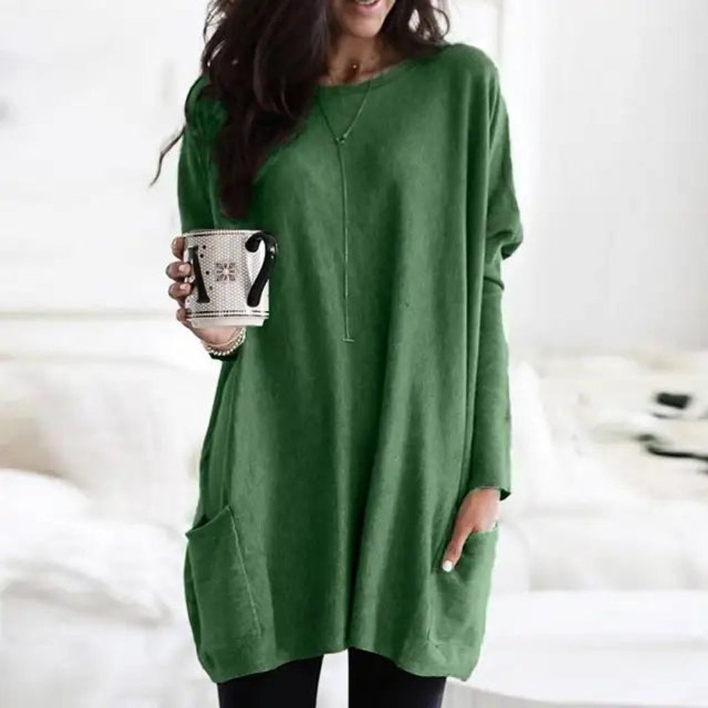 Solene Oversized Tunic With Pockets, side view