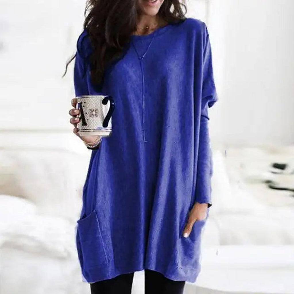 Solene Oversized Tunic With Pockets, styled view