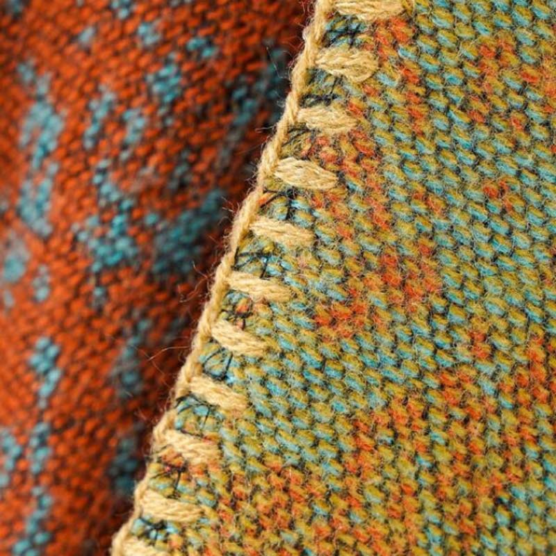 Solenne Reversible Artistic Print Scarf, styled view