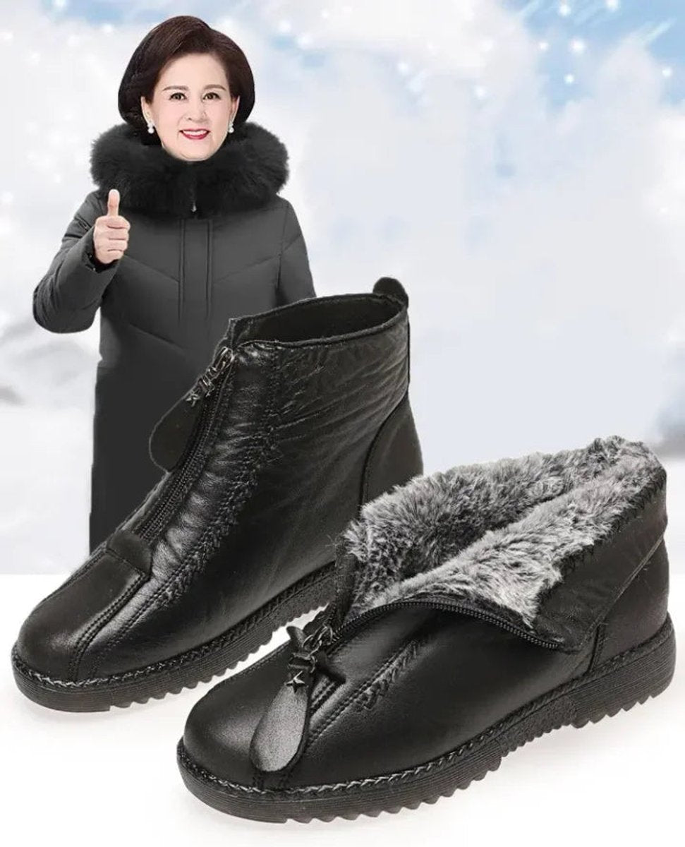 Stella Fleece-Lined Leather Ankle Boots, styled view