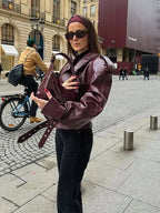 Talia Oversized Belted Biker Jacket, detail view