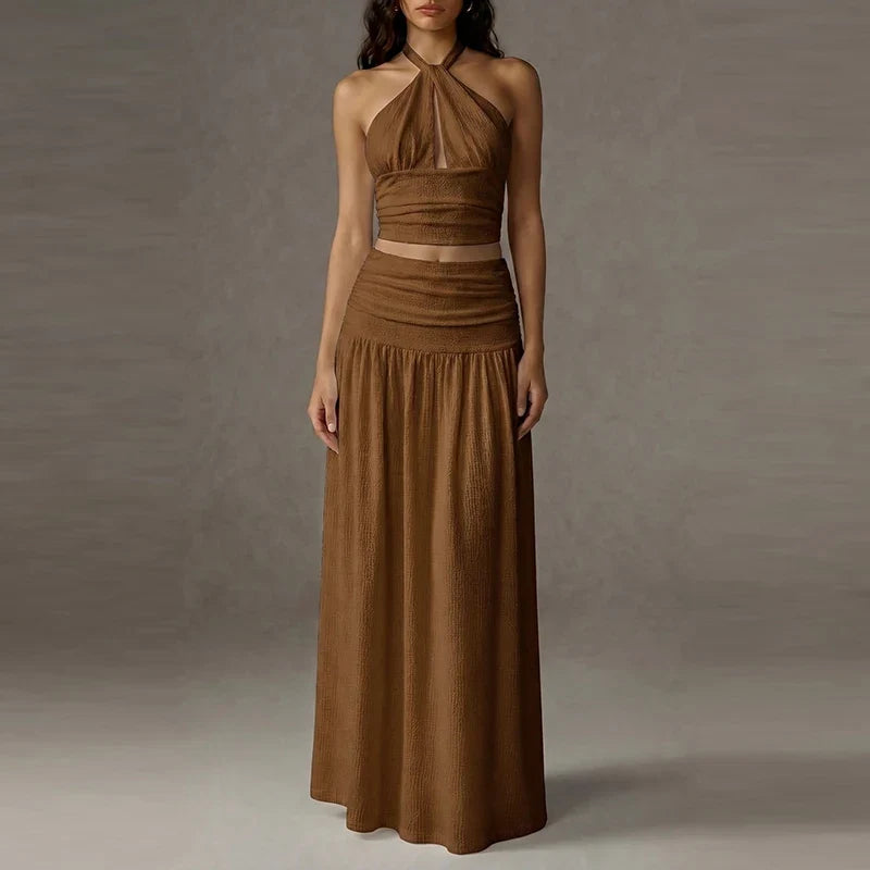 Talullah halter top and maxi skirt set, view 2