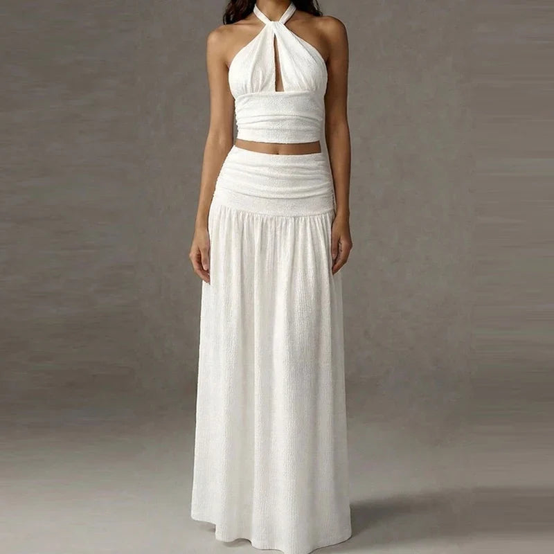 Talullah halter top and maxi skirt set, view 3