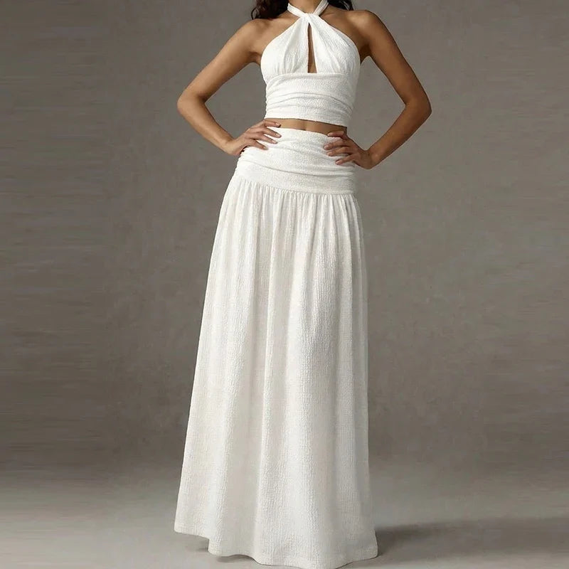Talullah halter top and maxi skirt set, view 4