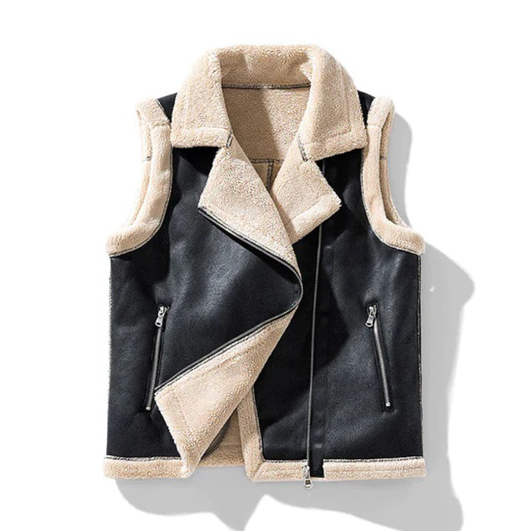 Thea Sherpa Winter Vest, Black