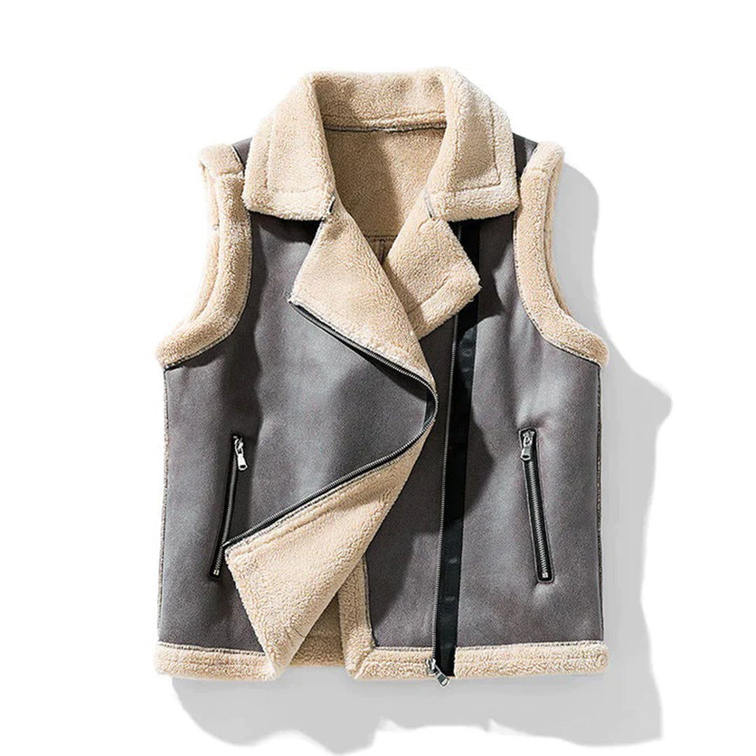 Thea Sherpa Winter Vest, Gray