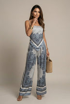 Ines Two-Piece Set Lace-Up Printed Casual