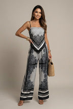 Ines Two-Piece Set Lace-Up Printed Casual