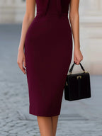 Verity bow detail midi dress, view 5