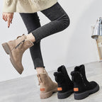 Vienna faux suede fleece-lined slip-on ankle boots, detail view