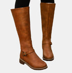 Vienna Tall Riding Boots Buckle Strap, side view