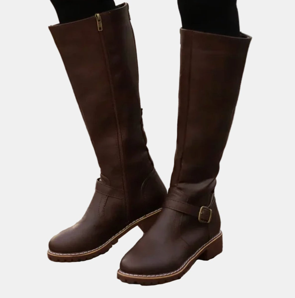 Vienna Tall Riding Boots Buckle Strap, sole view
