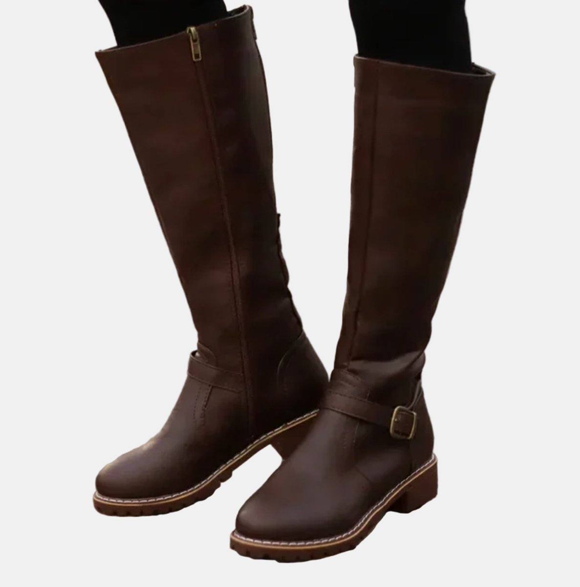 Vienna Tall Riding Boots Buckle Strap, sole view