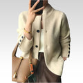 Wilhelmine Chunky Knit Button-Front Cardigan, White