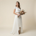 Willa Denim Wide-Leg Jumpsuit in White shown in front