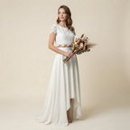 Willa Denim Wide-Leg Jumpsuit in White shown in front