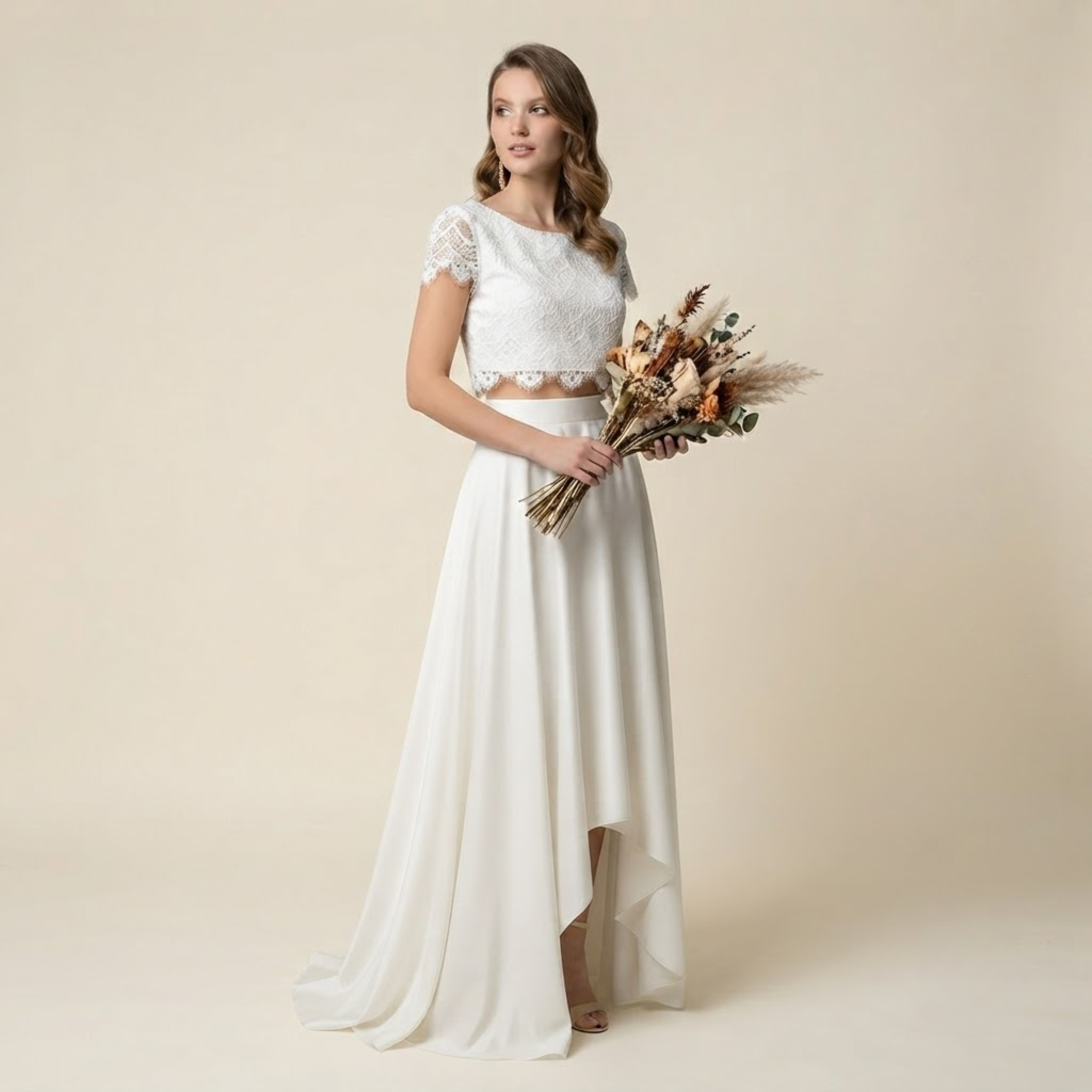 Willa Denim Wide-Leg Jumpsuit in White shown in front
