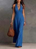 Winnifred halter open-back maxi dress, view 3