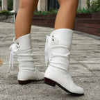 Winslow faux leather mid-calf lace-up boots, view 10