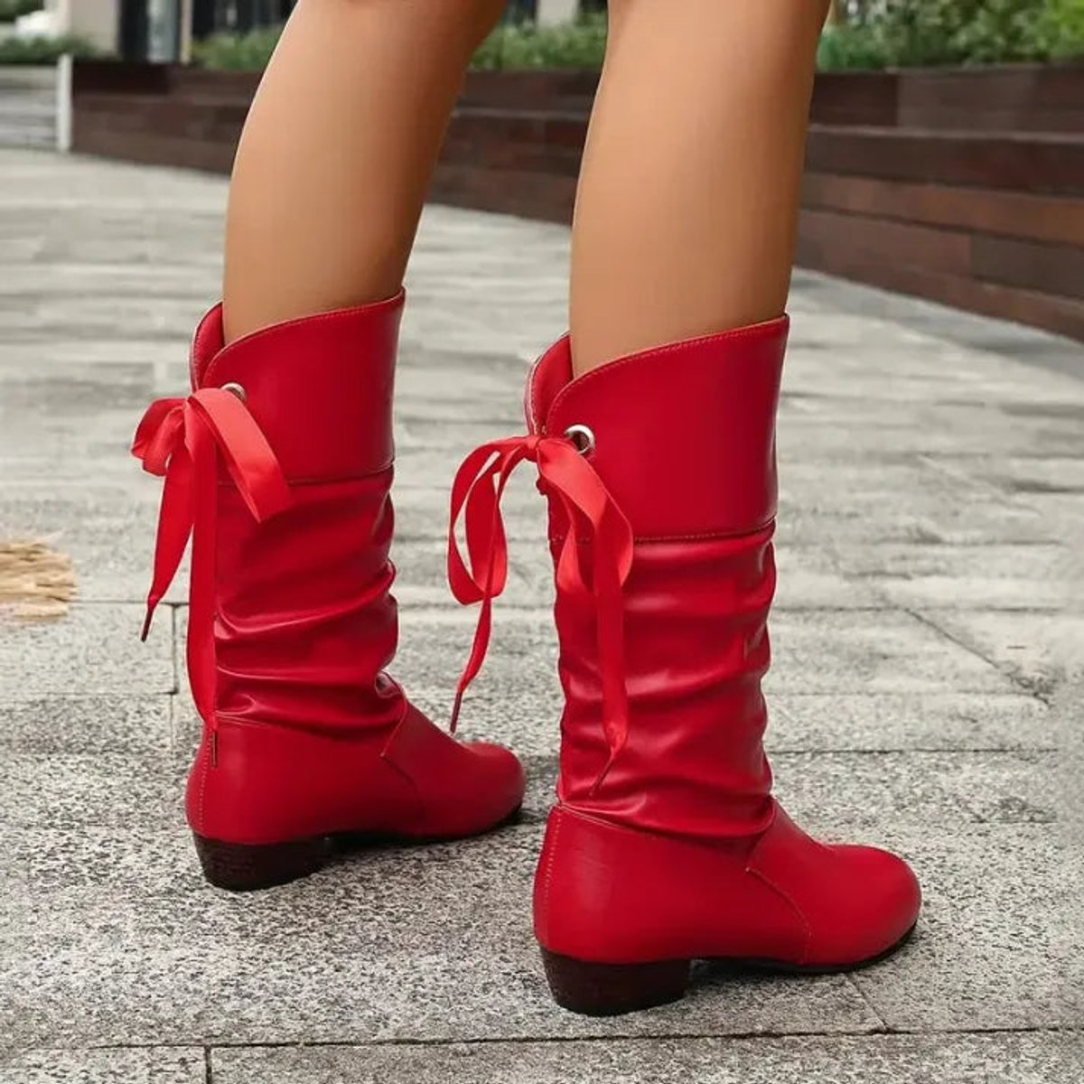 Winslow faux leather mid-calf lace-up boots, group view