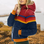 Wrenley Padded Sporty Striped Hoodie, detail view